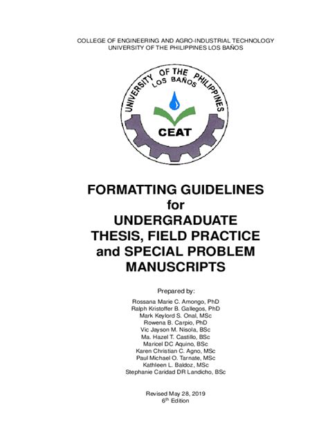 ceat downloadable forms|UNDERGRADUATE THESIS, FIELD PRACTICE and SPECIAL .